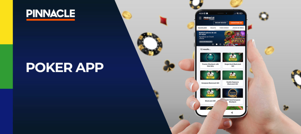 jogar póquer na aplicação móvel Android da Pinnacle