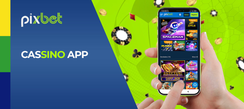 Cassino e outros jogos no aplicativo móvel Pixbet para Android