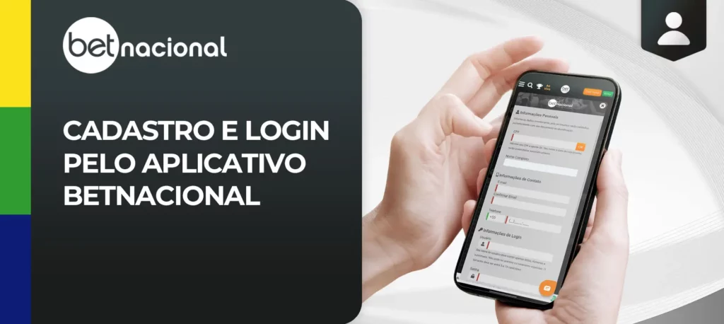 Registo e login na aplicação móvel Betnacional Brasil, como registar-se 