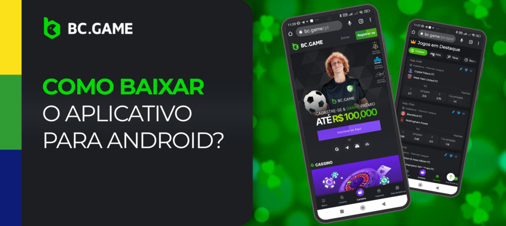 Instruções para instalar a aplicação móvel para Android da casa de apostas BC. Game no Brasil