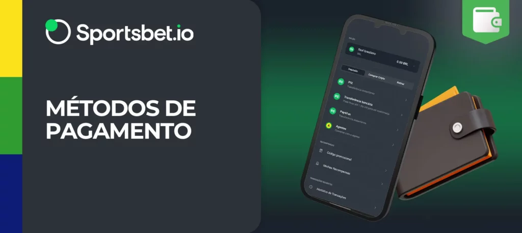 Métodos de pagamento e depósito na Sportsbet.io Brasil. 