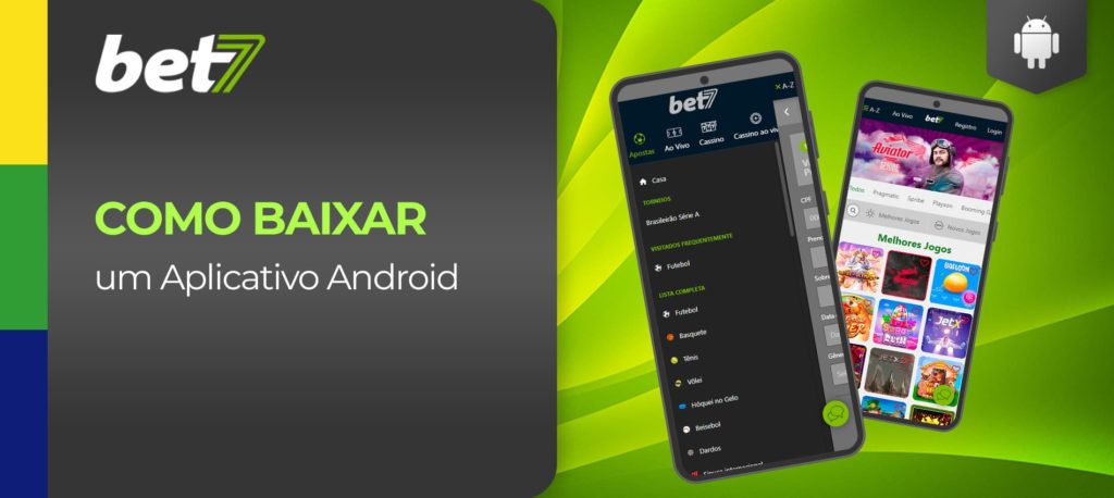 Instruções sobre como instalar a aplicação móvel Bet7 no Android