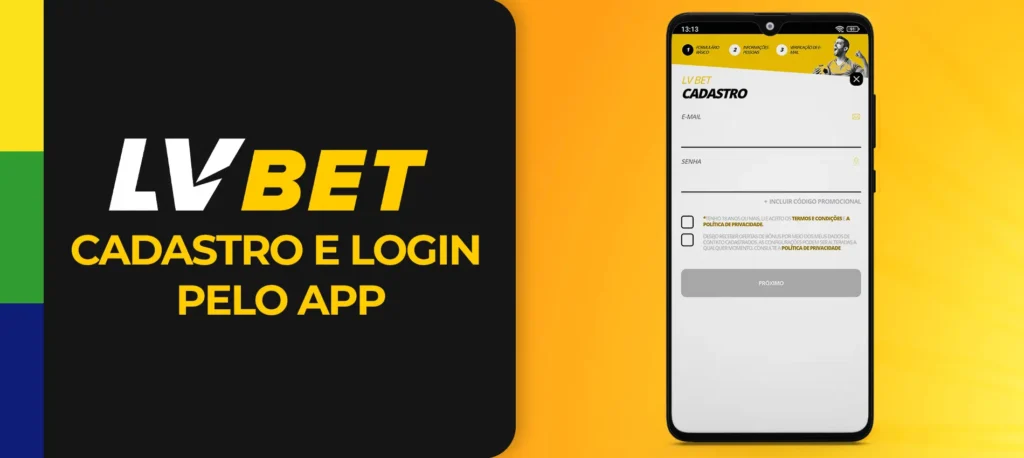Registrar-se e fazer login através do aplicativo LVBET 
