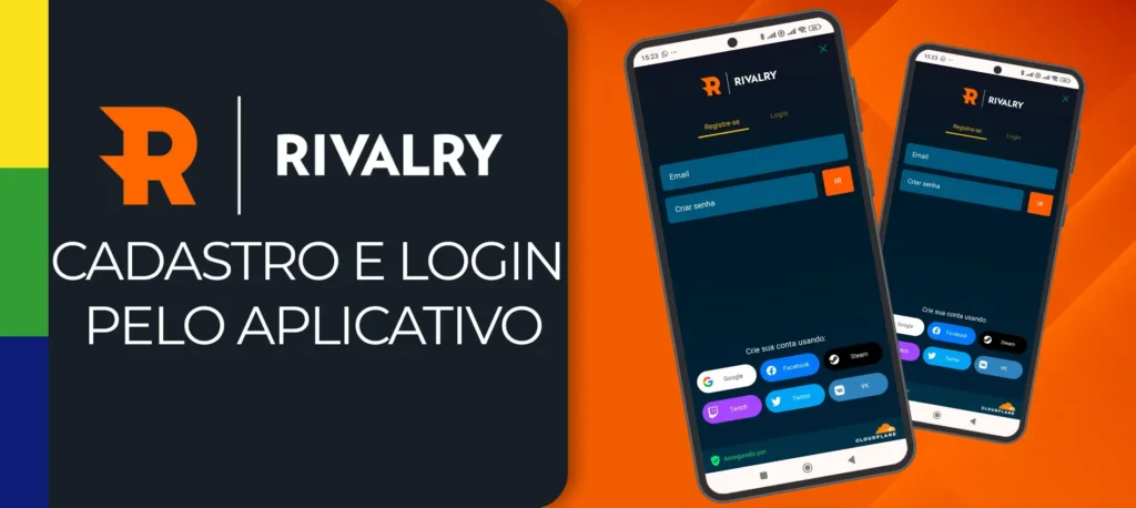 Registro e login por meio do aplicativo Rivalry