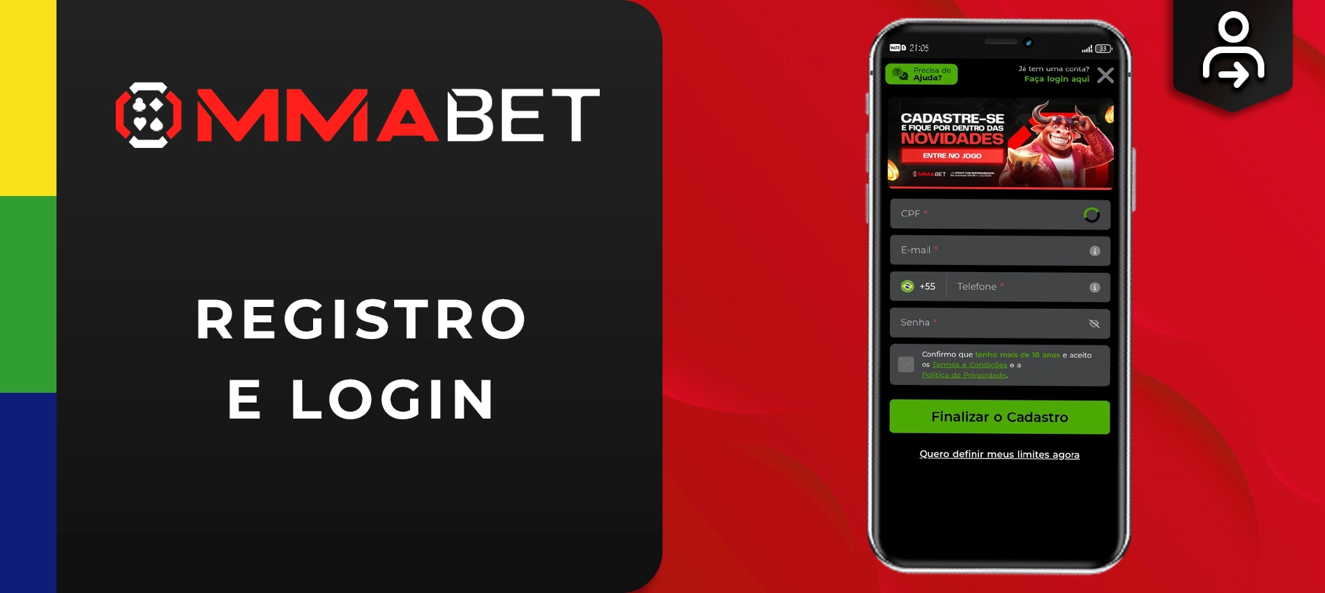 Registro via MMABet app